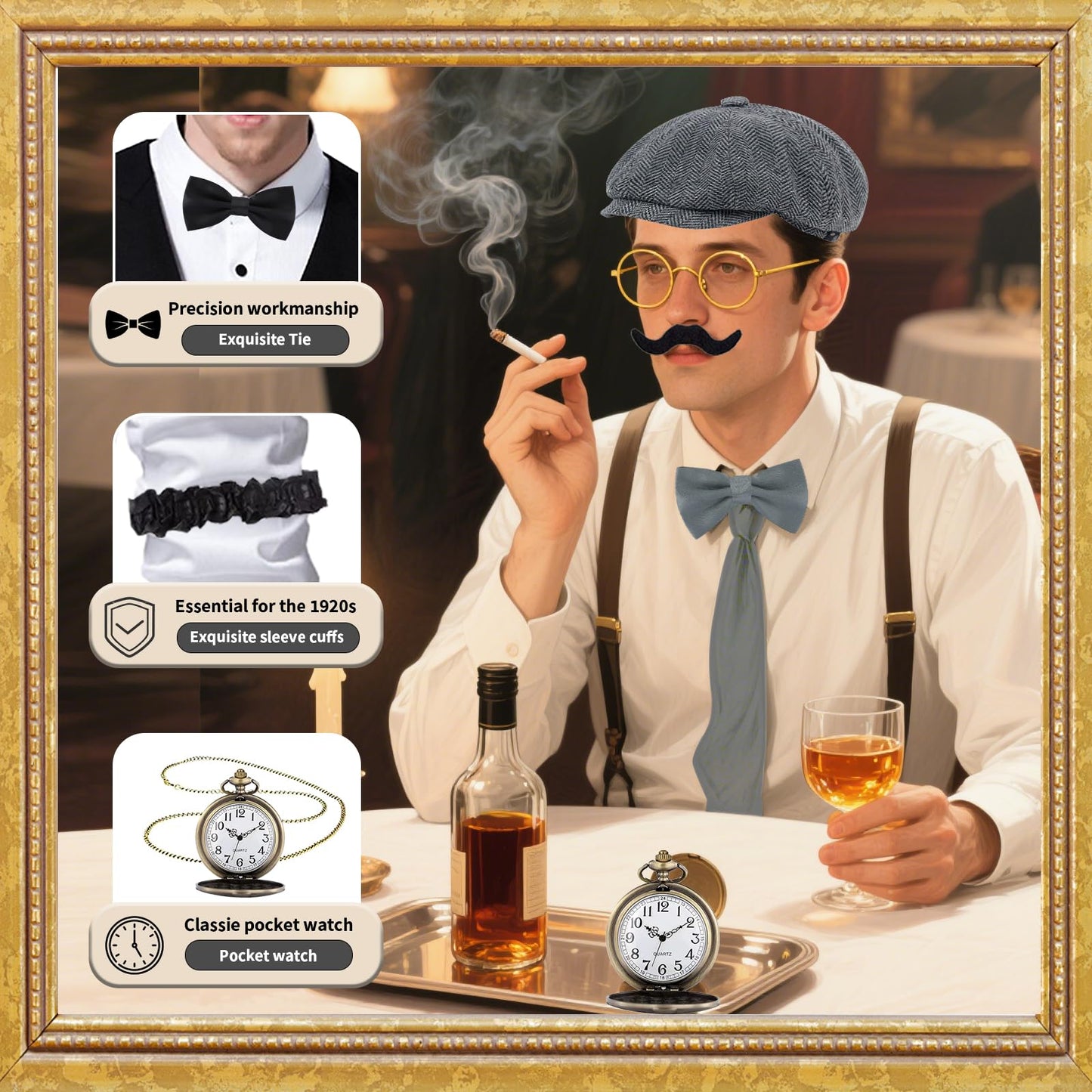 1920s Mens Costume - Roaring 20s Great Gastby Gangster Outfit