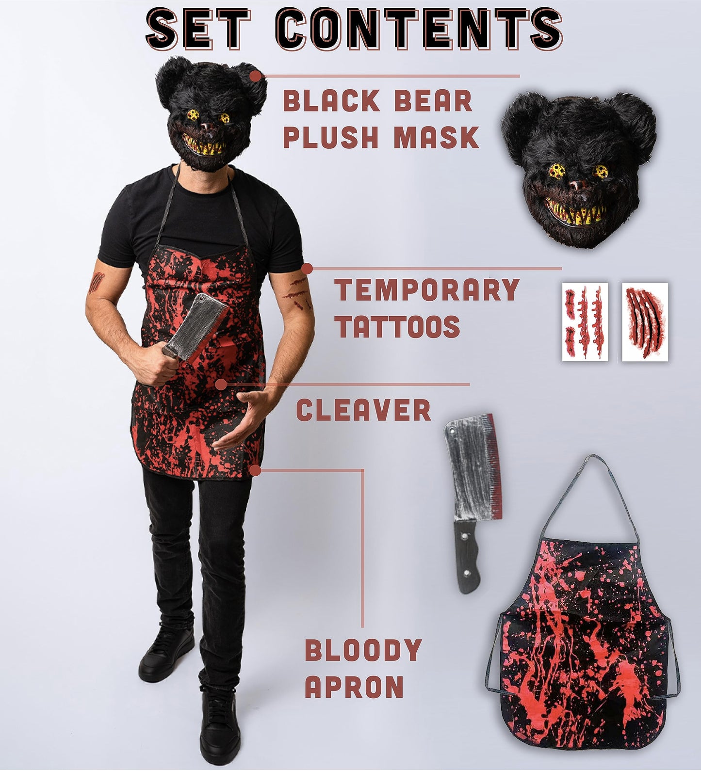 Horror Bear Costume - Halloween Costumes for Men - Adult & Teen One (image 3)