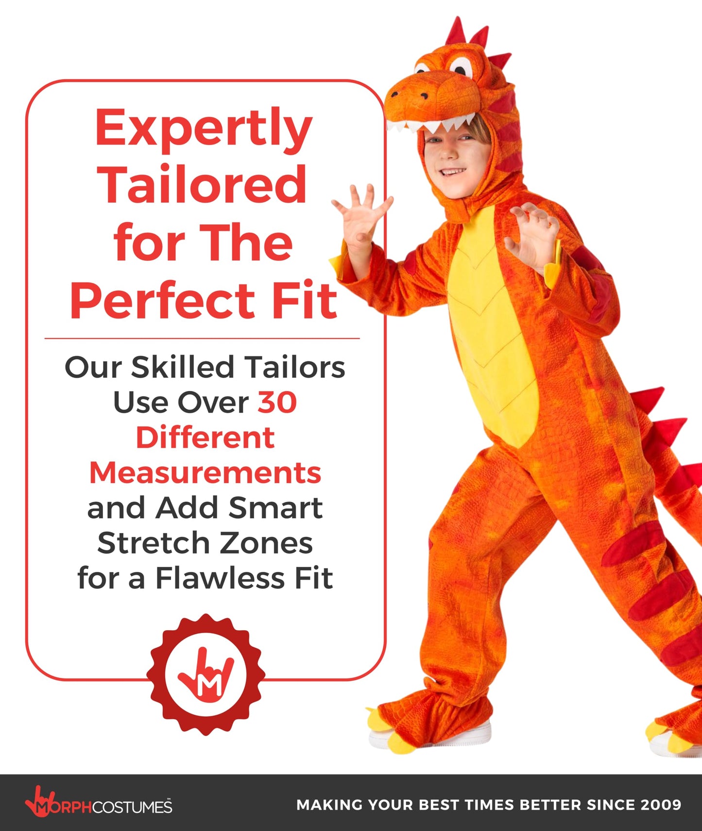 Morph Kids Dinosaur Costume, Orange Dinosaur Costumes Kids, Dragon Costumes Boys, World Book Day Costumes for Boys 4-6 Years