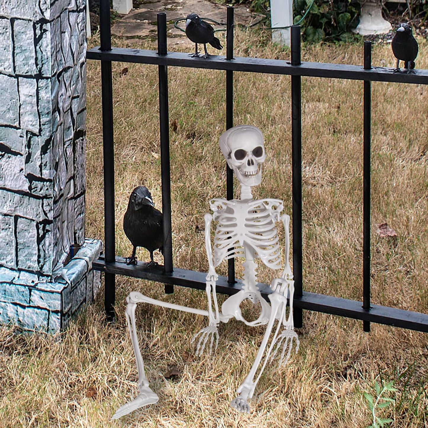 SIFOEL 90cm Halloween Skeleton Full Body Skeleton with Movable Joints for Halloween Party Home Garden House Patio Decorations (1pc)