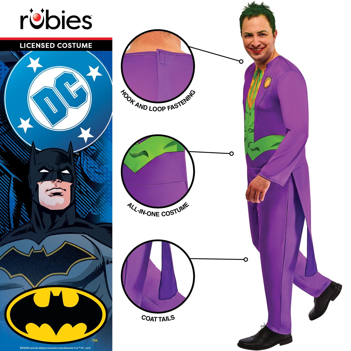 Rubies Official WB Joker Costume, Adults Fancy Dress, Size Large Halloween