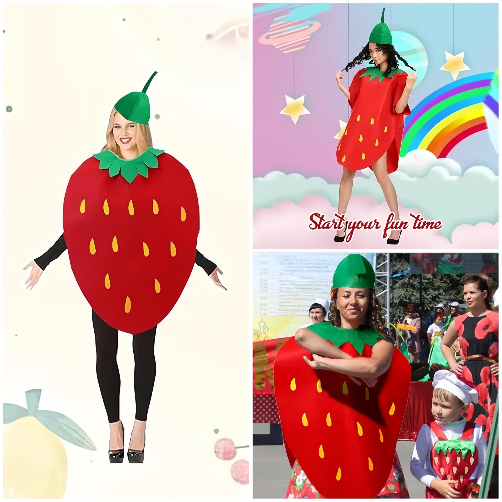 Adult Strawberry Costume Set - Hilarious Red Fruit Cosplay Outfit (image 6)