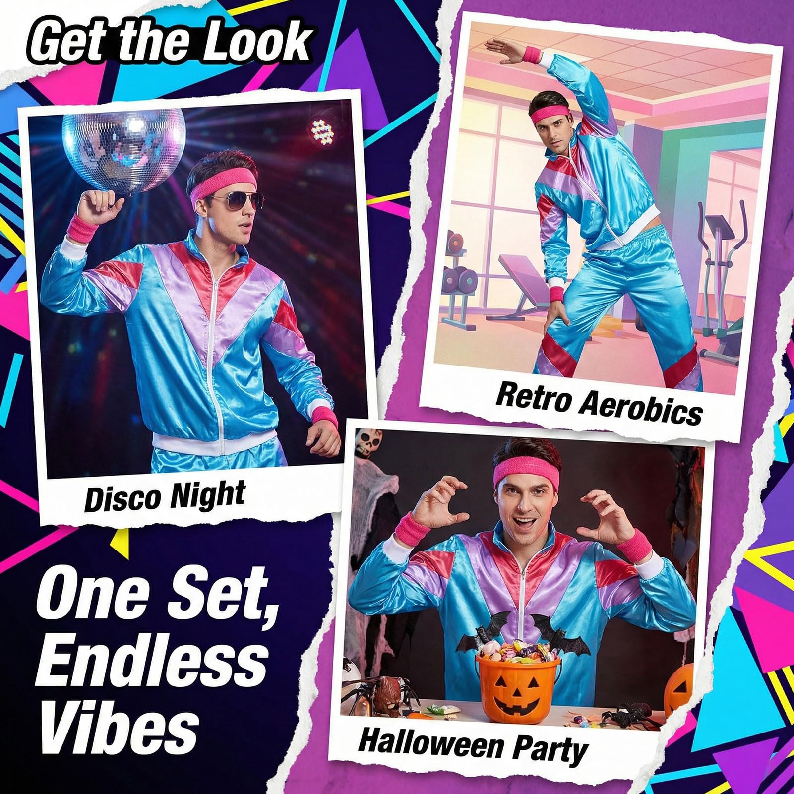 80s 90s Retro Shell Suit Tracksuit Set - Height of Fashion 4-Piece (image 6)