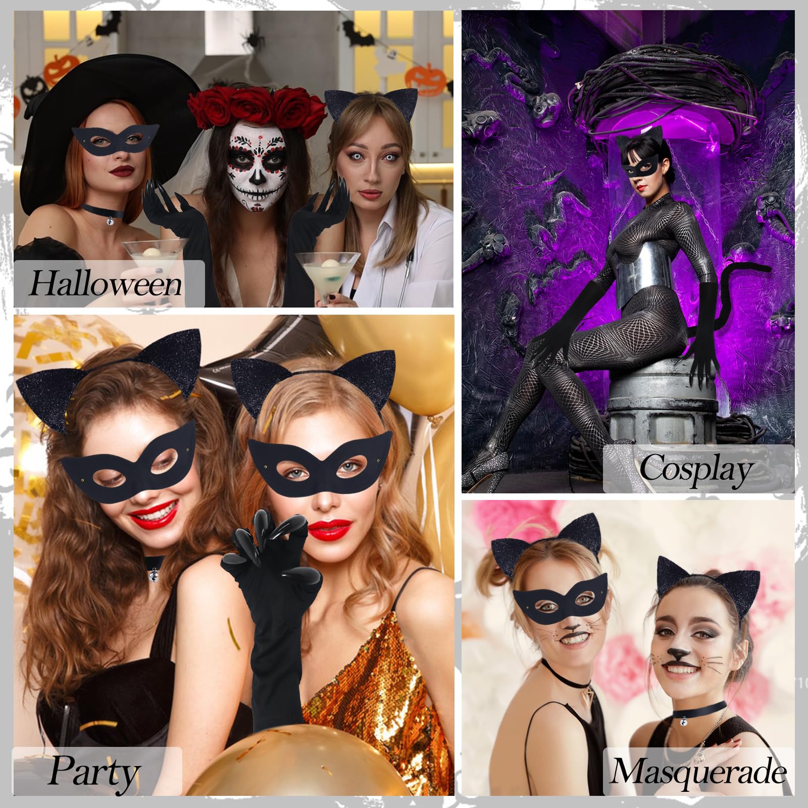 Catwoman Costume Accessories - Black Cat Cosplay Set with Cat Ear (image 7)