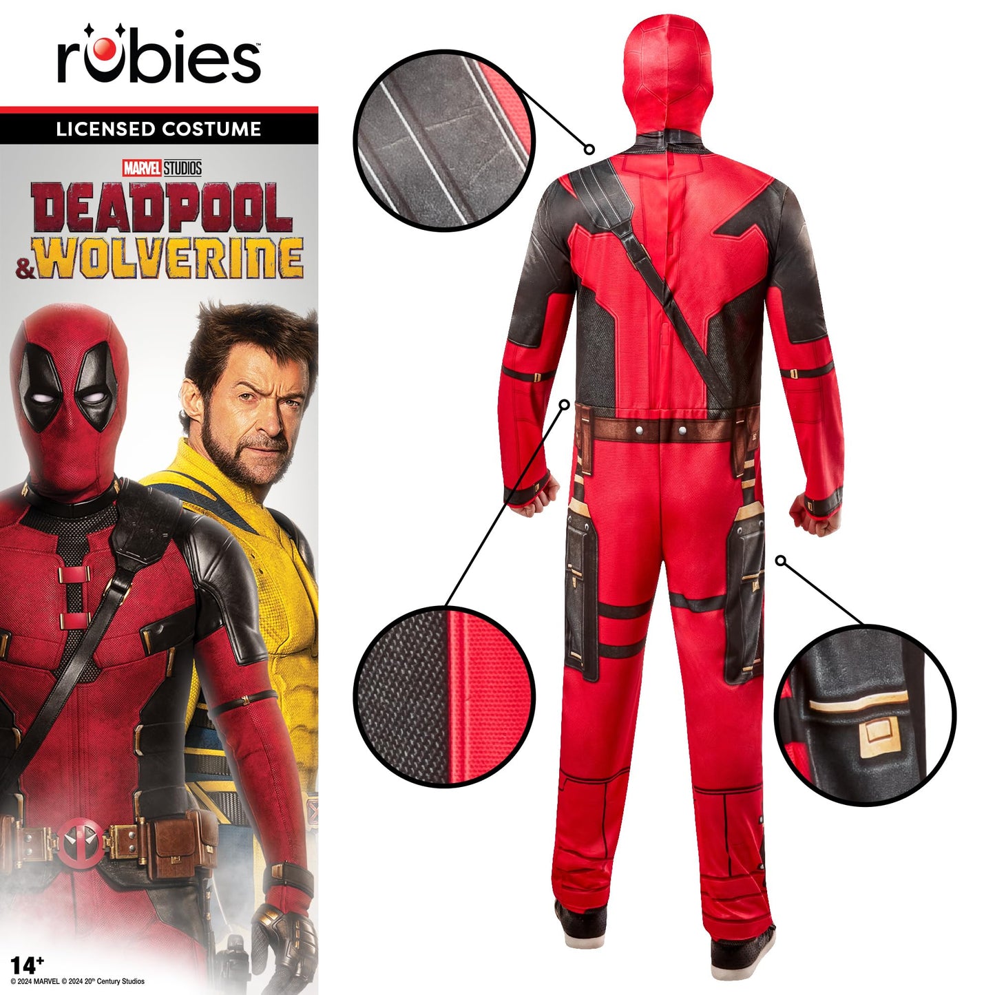 Deadpool Adult Fancy Dress - Men - Multicoloured - M Halloween