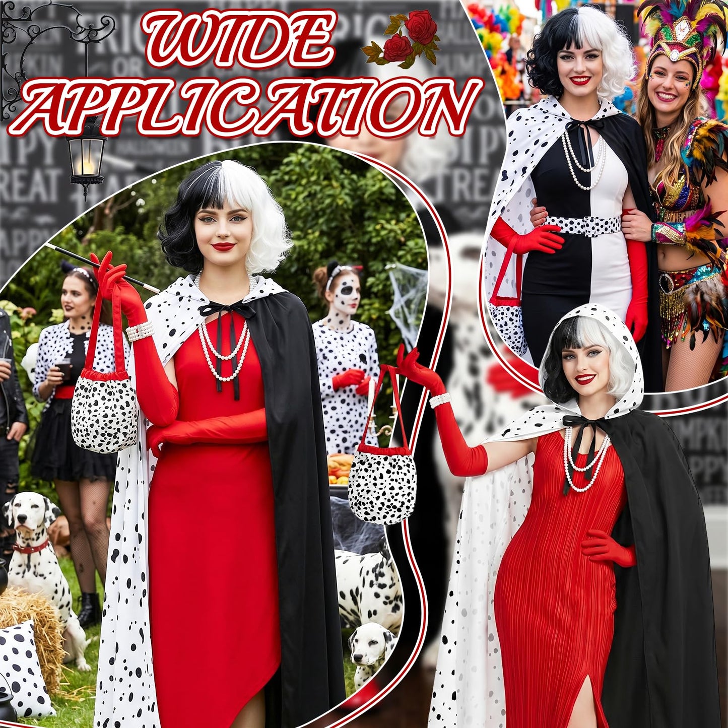 Cruella Costume Accessories Set for Women - Villain Fancy Dress Kit (image 3)