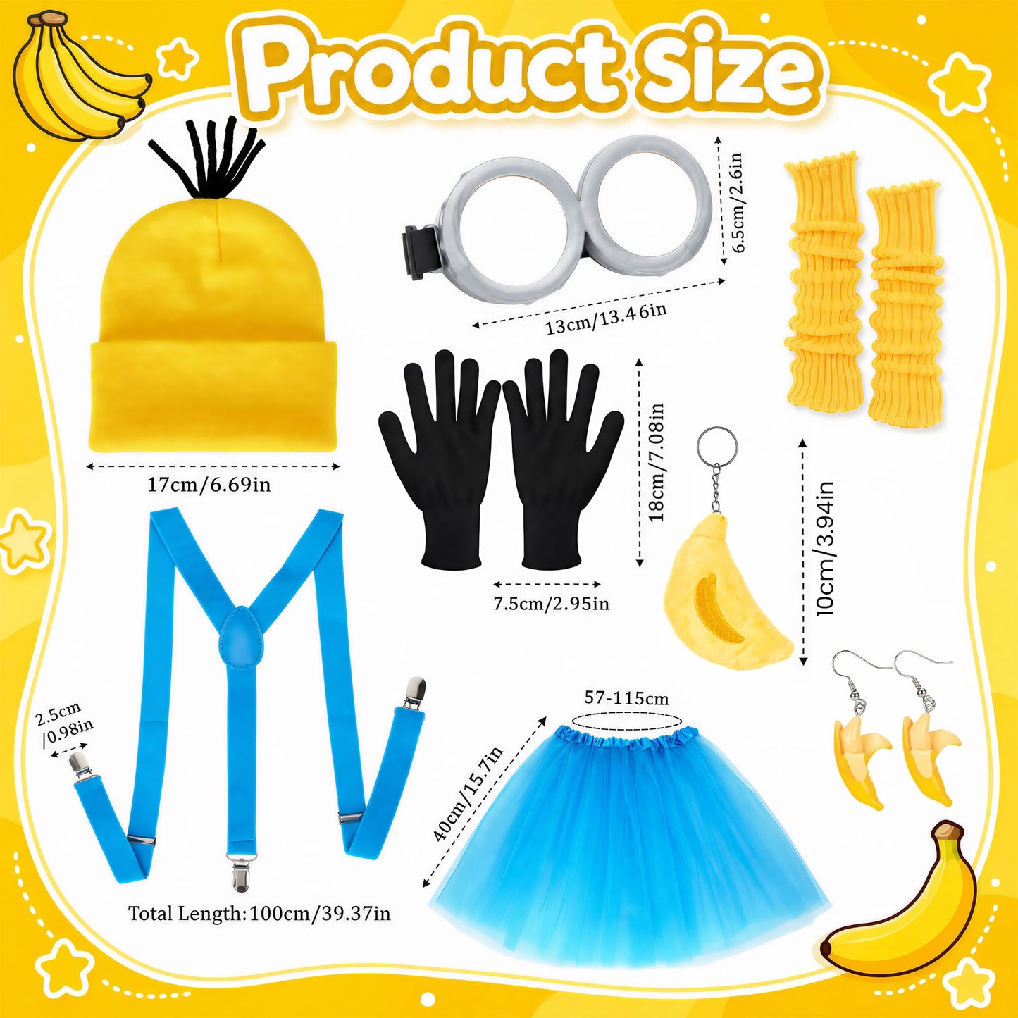 Funny Yellow Costume Women Halloween Fancy Dress Set - Cartoon