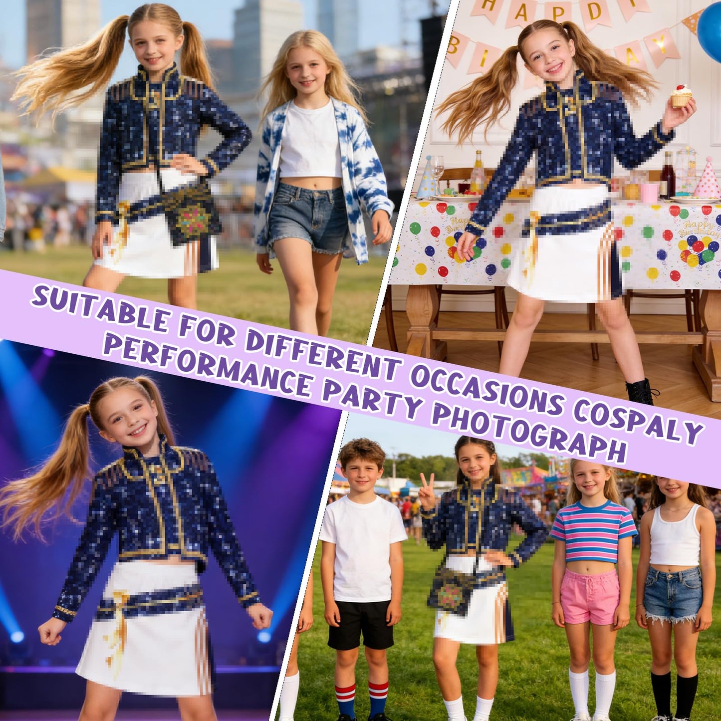 KPop Costume Kids - Anime Cosplay Outfits for Girls with Top - Vest