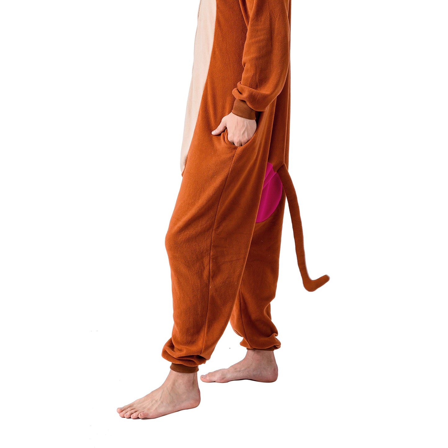 Unisex Adult Monkey Jumpsuit Plush Monkey Costume with Hat and Tail (image 5)
