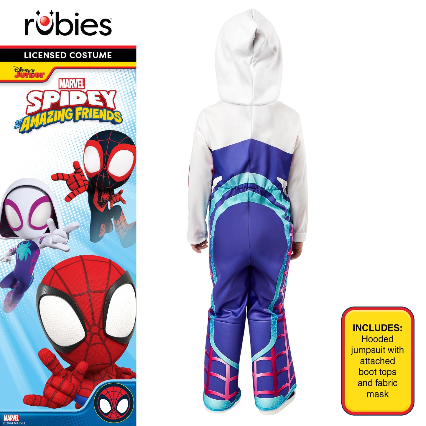 Rubies Official Marvel Spidey and his Amazing Friends Ghost Spider Deluxe Toddler Costume, Age 3-4 Years Halloween Halloween