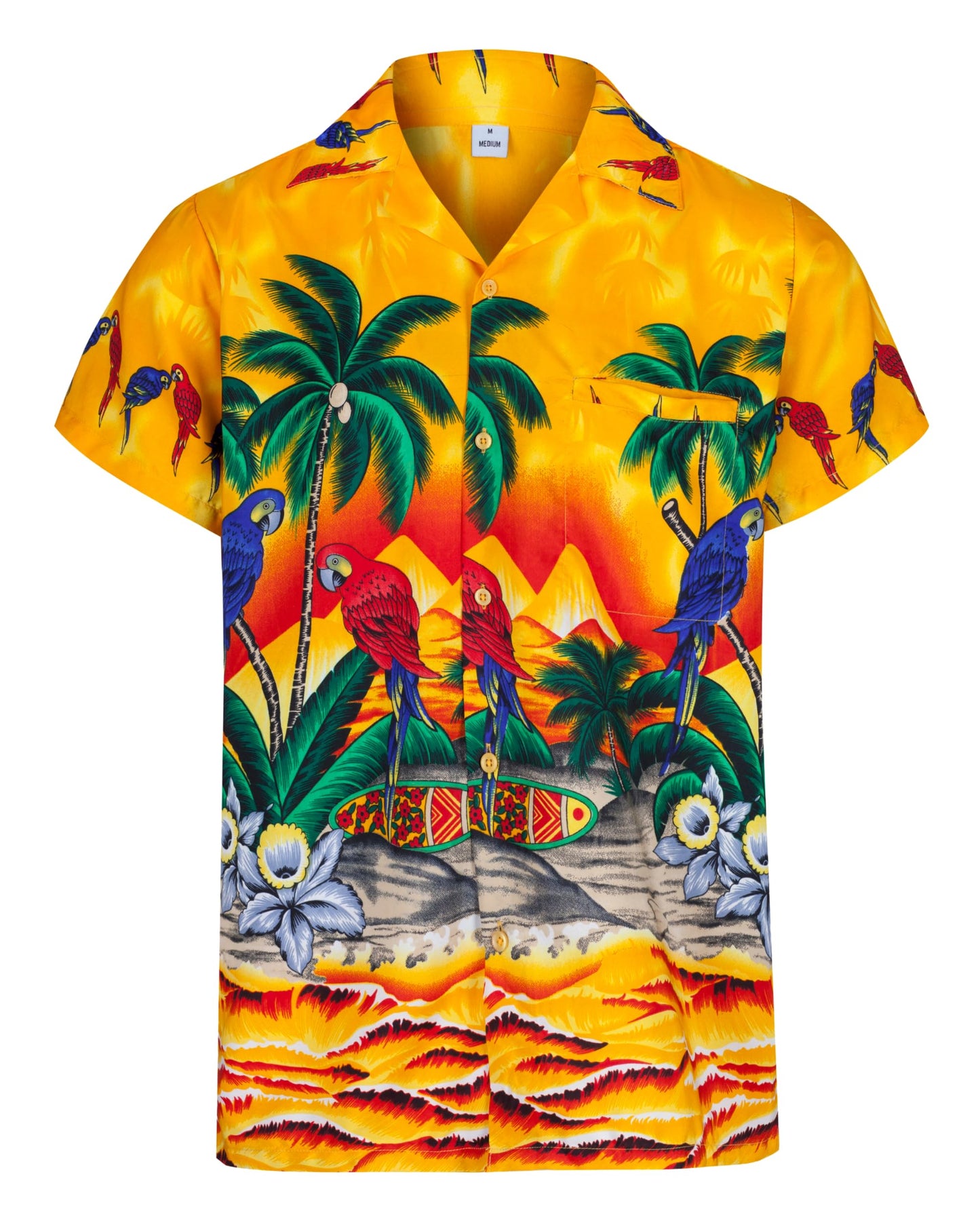 Hawaiian Shirts for Men Short Sleeve Button Down Shirt - Parrot
