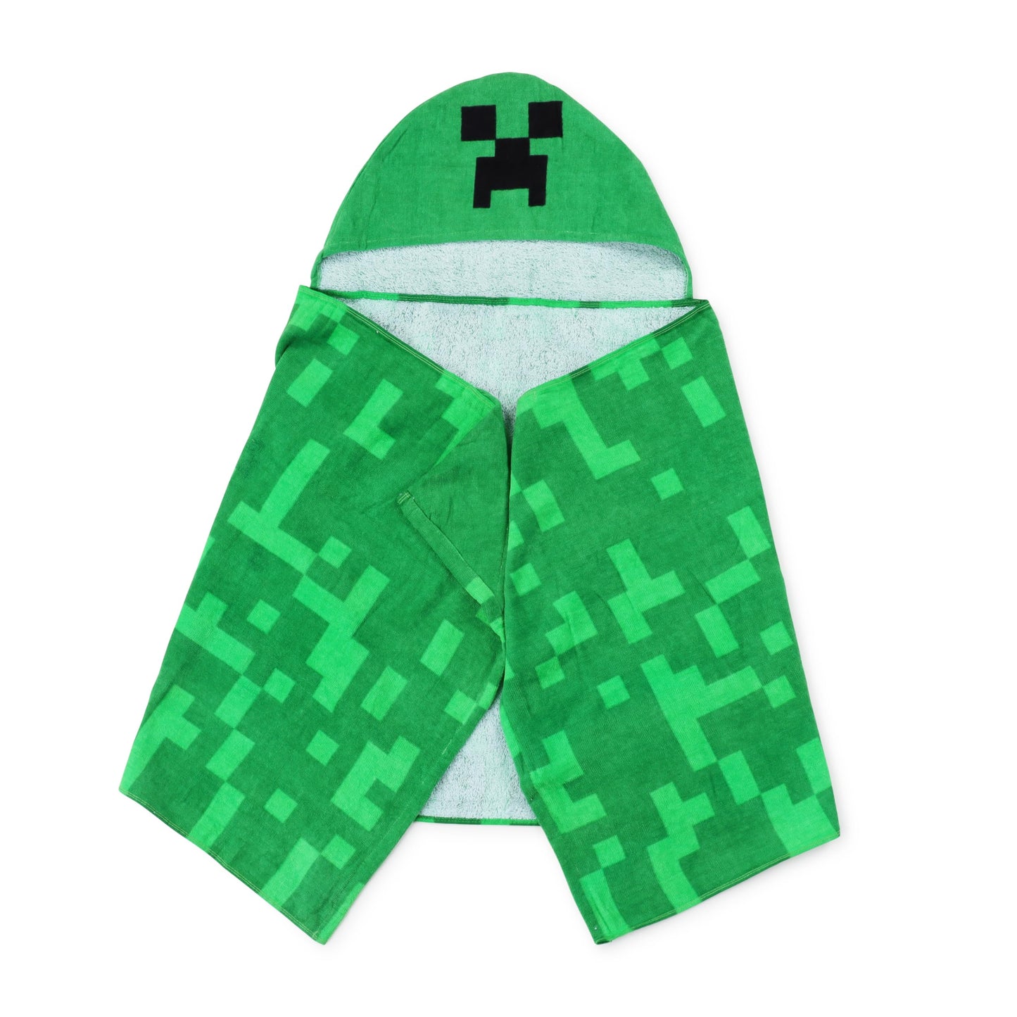 Minecraft Creeper Hooded Towel - 56 X Kids Super Soft Bath Towel (image 2)