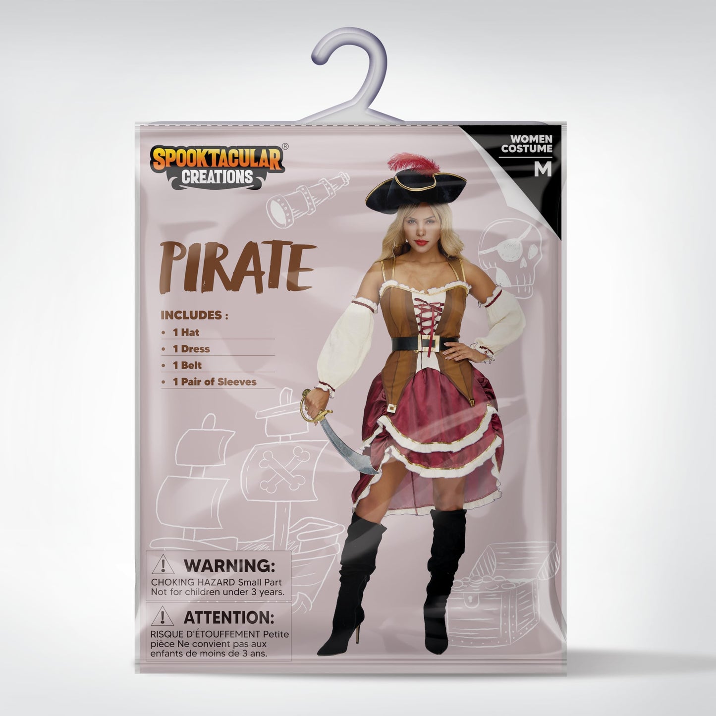 Costumes for Women - Pirate Costume Adult Women with Hat - Dress