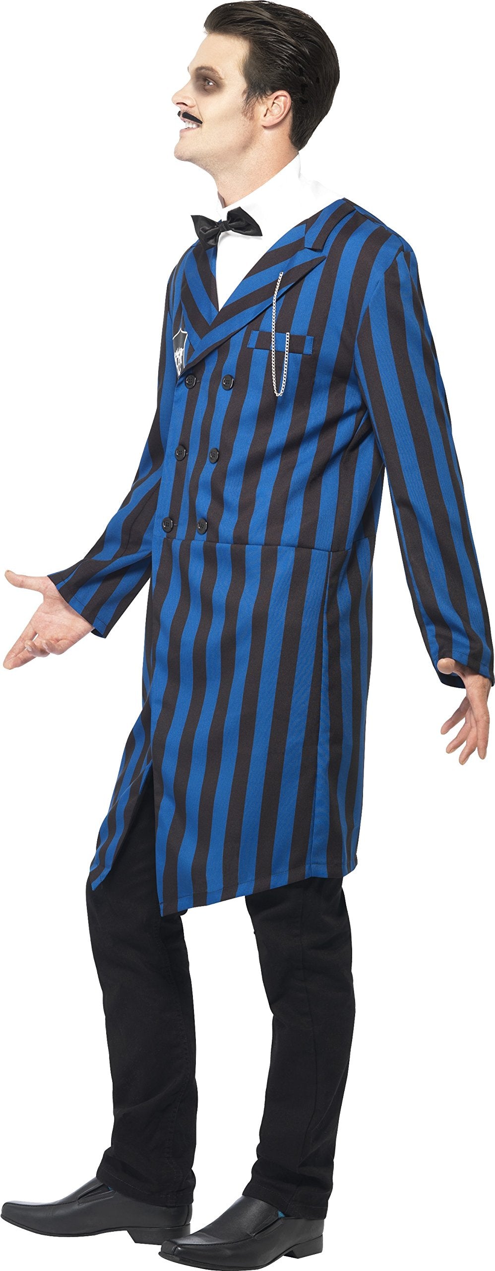 Smiffys Duke of the Manor Costume, Blue with Jacket, Mock Shirt & Bow Tie, Halloween Adult Fancy Dress, Vampire Dress Up Costumes