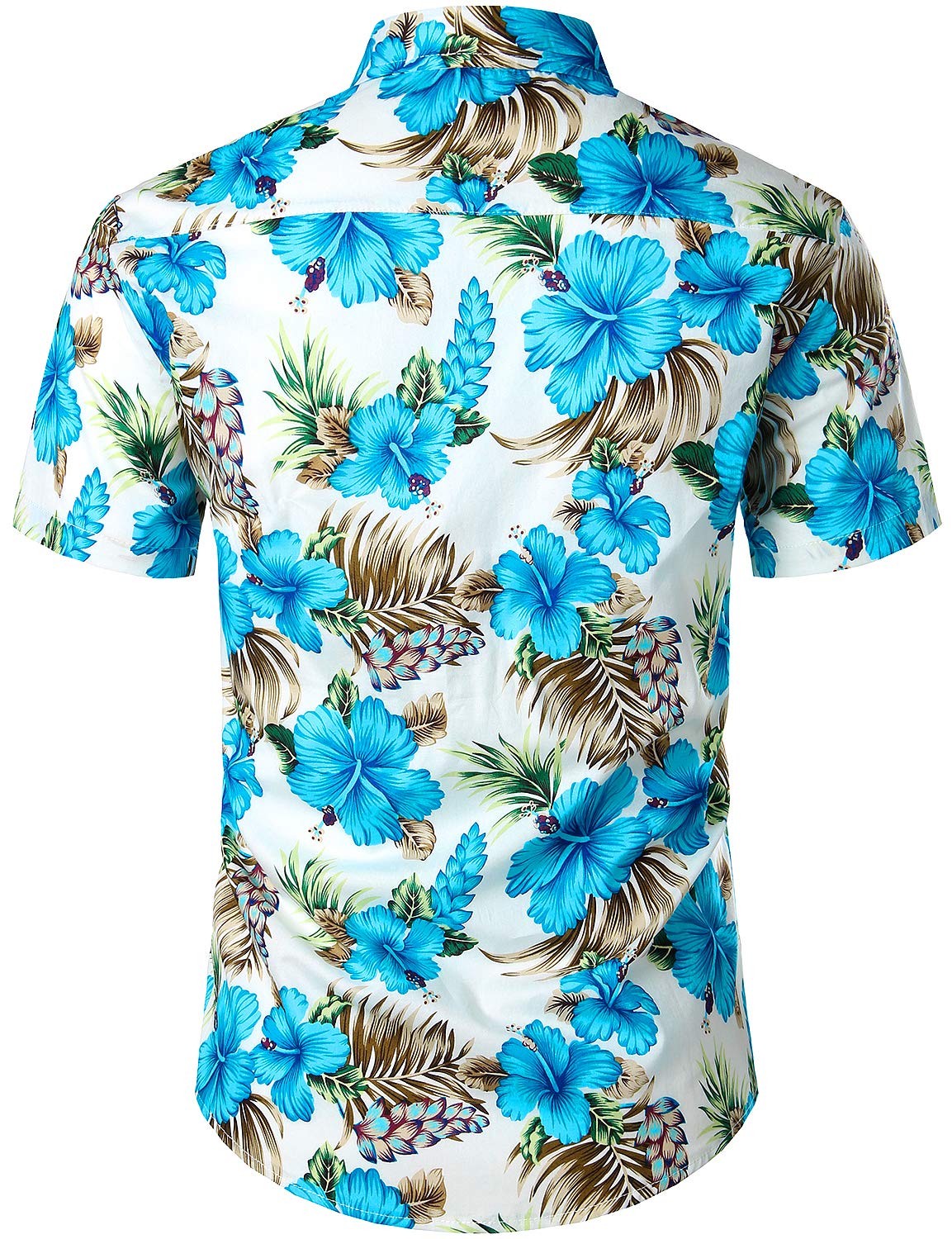 Men's Flower Casual Button Down Short Sleeve Hawaiian Shirt Uk-a335