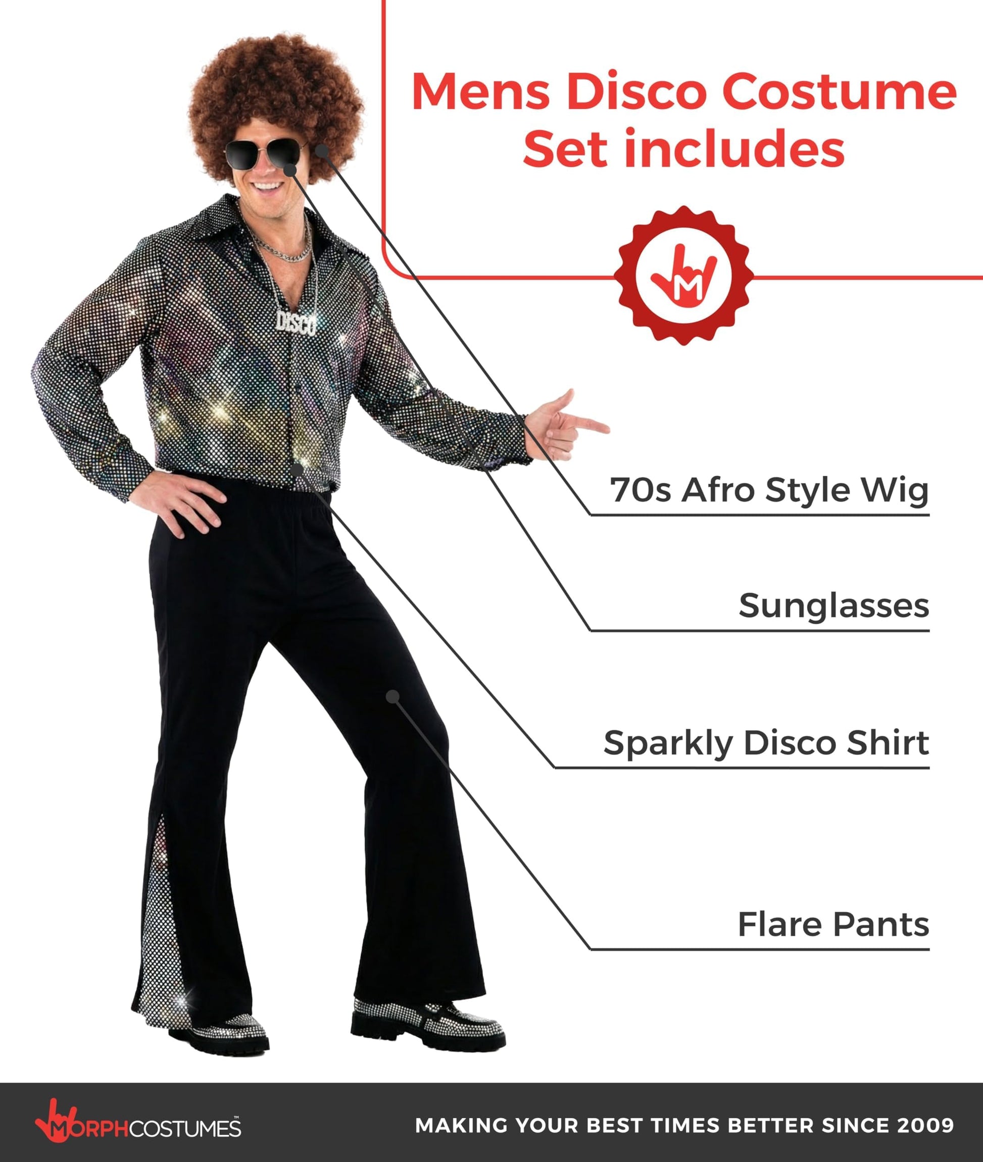 70s Disco Outfit Men - Disco Costume Men - Fancy Dress for Adults (image 2)