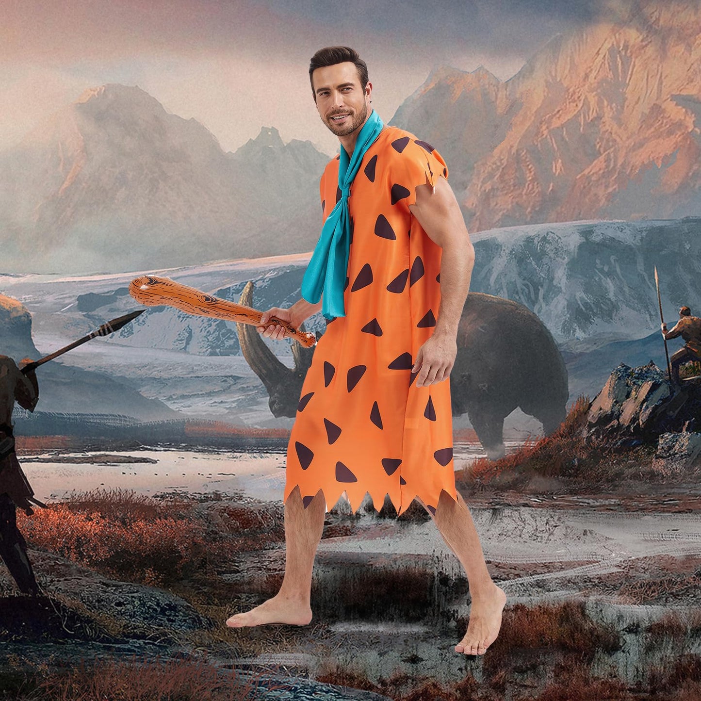 Halloween Adult Caveman Cosplay Costume Prehistoric Stone Age (image 7)
