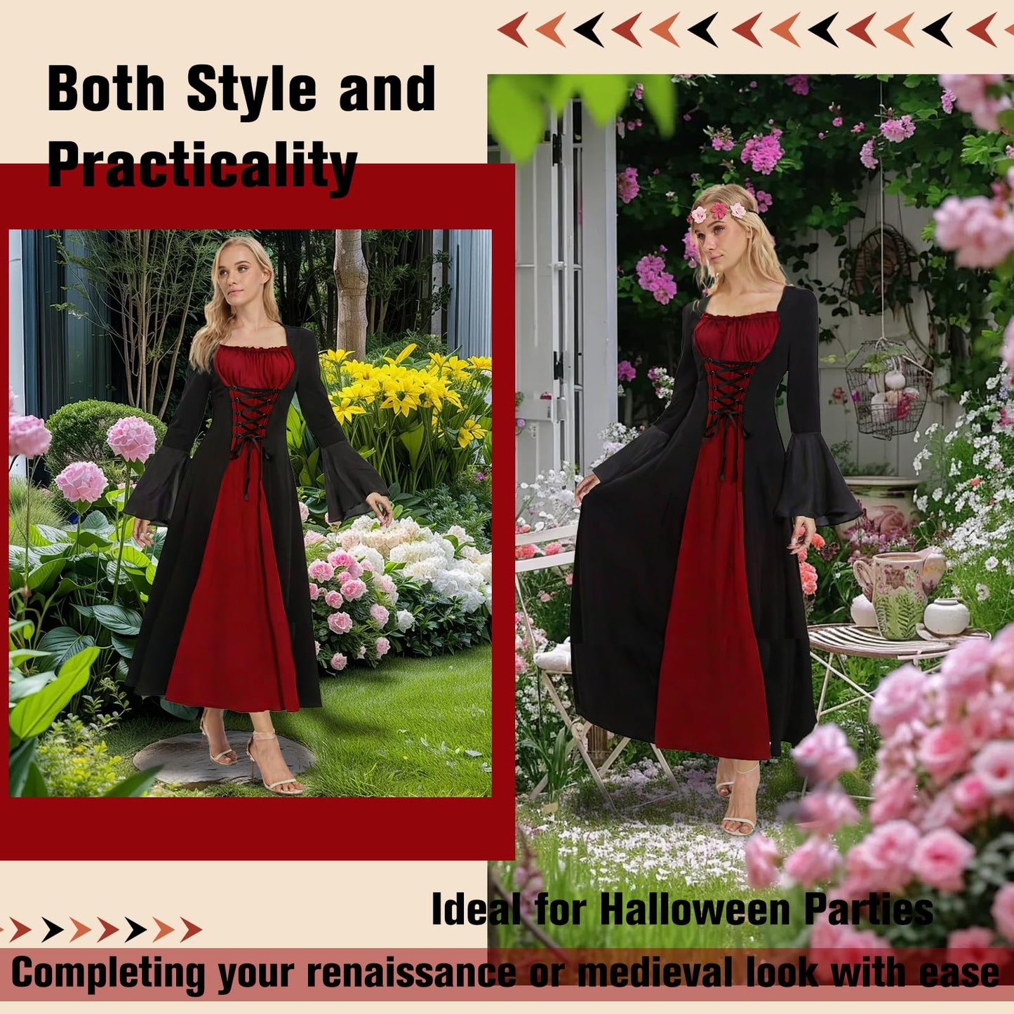 Women's Medieval Costume - Victorian Renaissance Vintage Dress