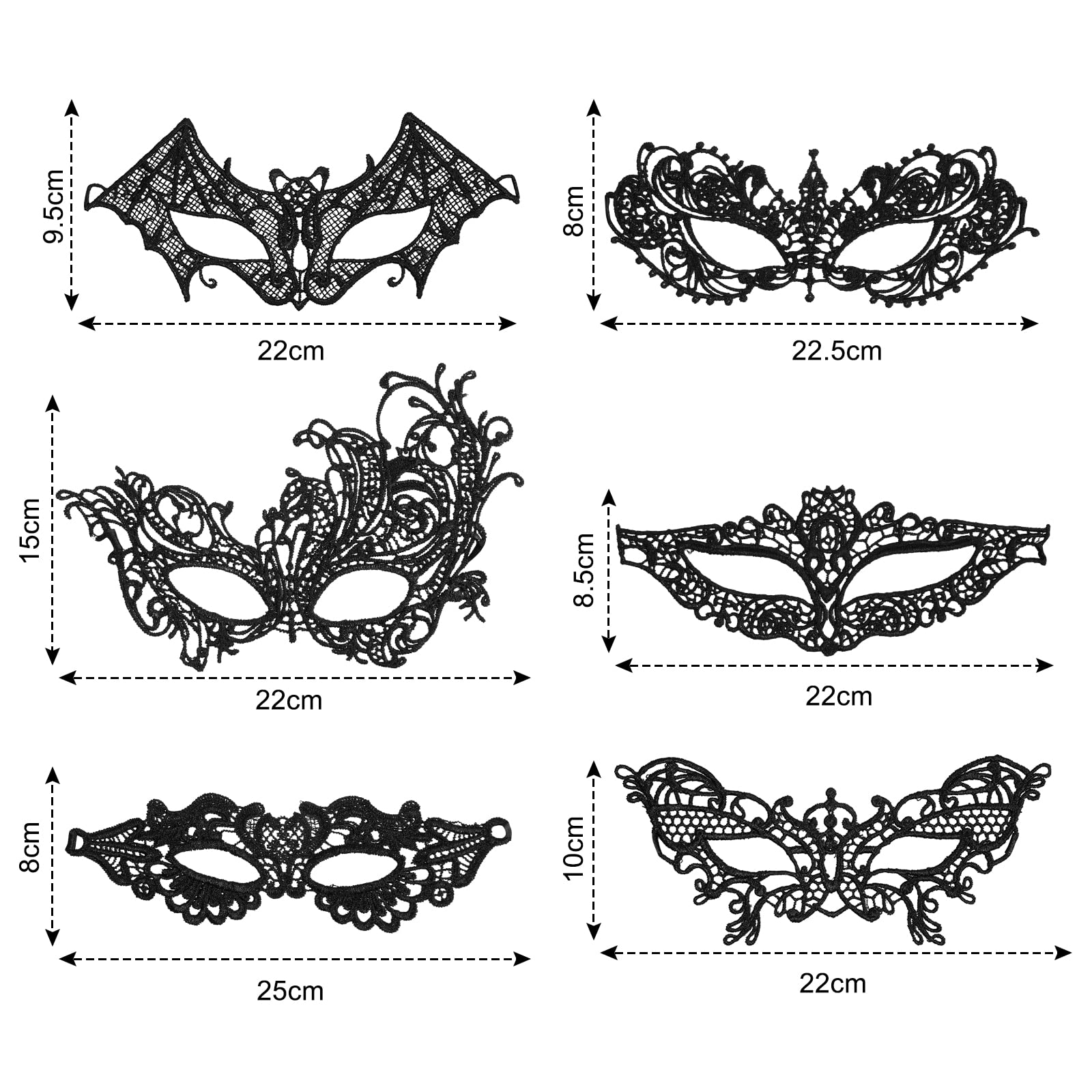 Masquerade Mask for Women - Lace Venetian Party Sexy Eye Mask (image 2)