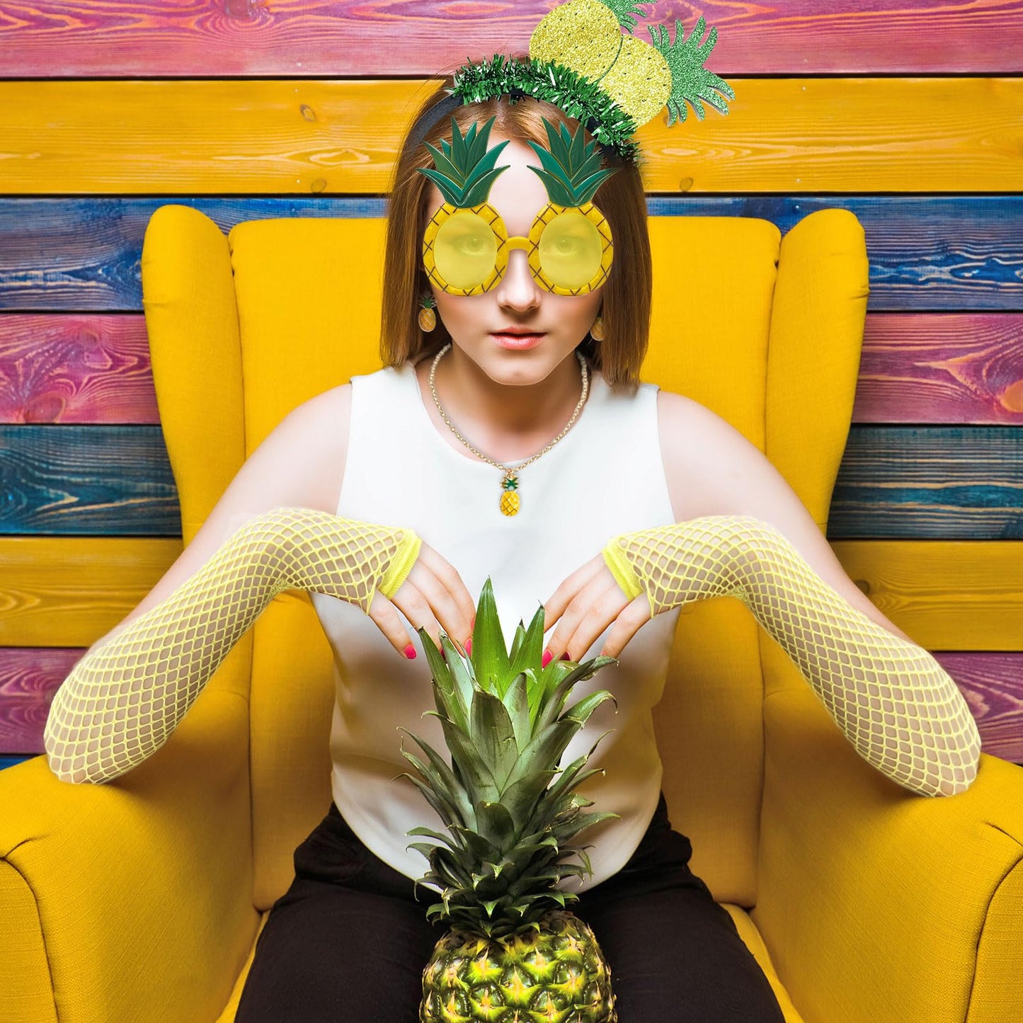 Pineapple Costume Set - Hawaiian Fancy Dress Set - Pineapple Crown (image 4)