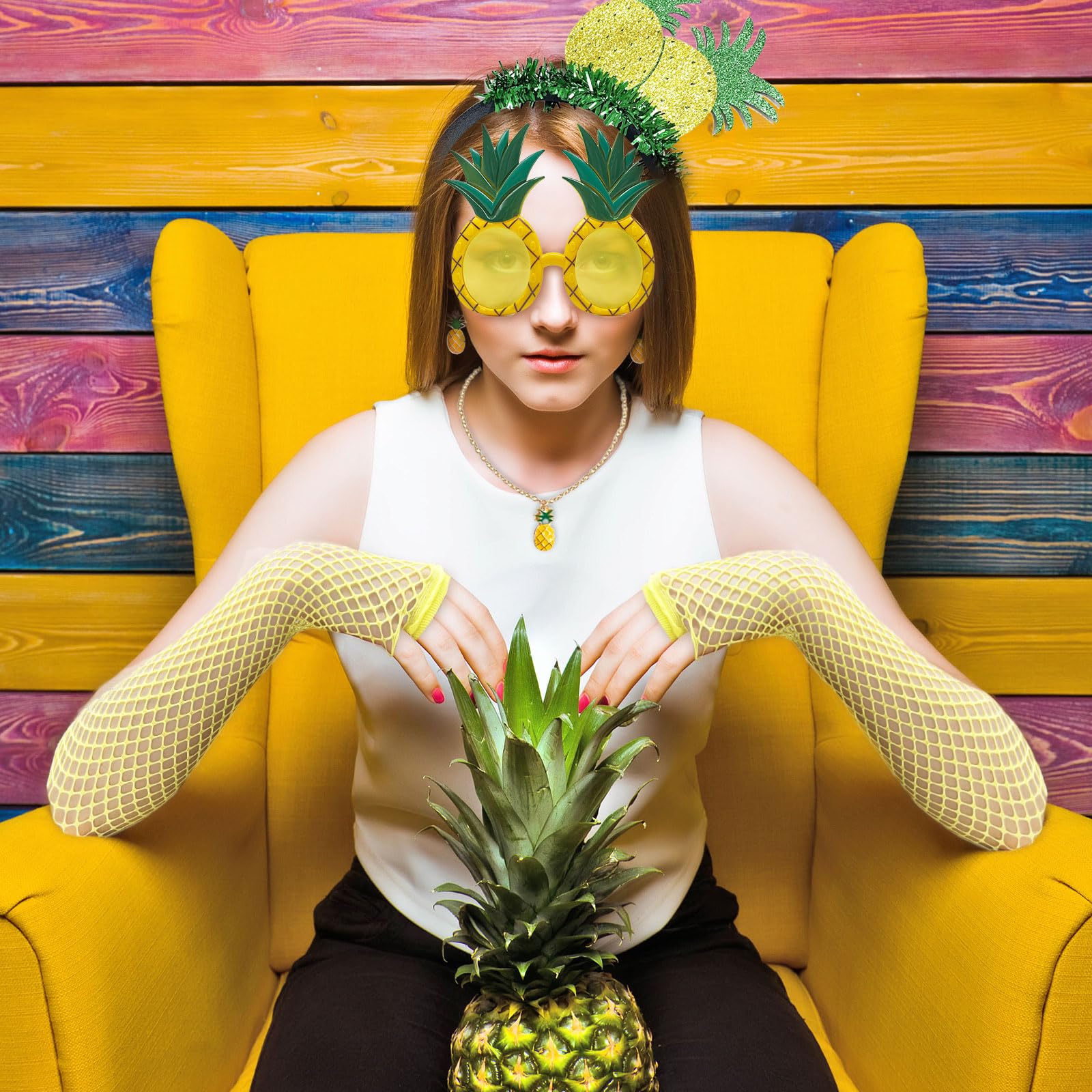 Pineapple Costume Set - Hawaiian Fancy Dress Set - Pineapple Crown (image 4)