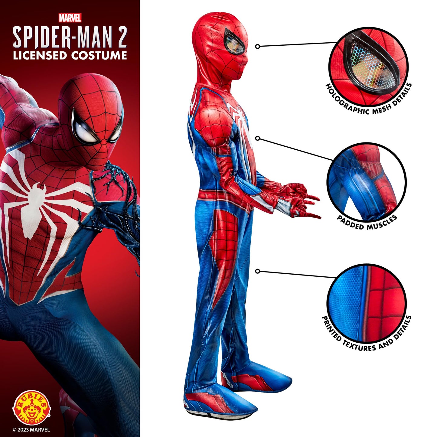 Rubies 1000674S000 Spider-Man 2 Premium Child Costume Kids Fancy Dress, Boys, Multicolour, 7-8 Years Halloween