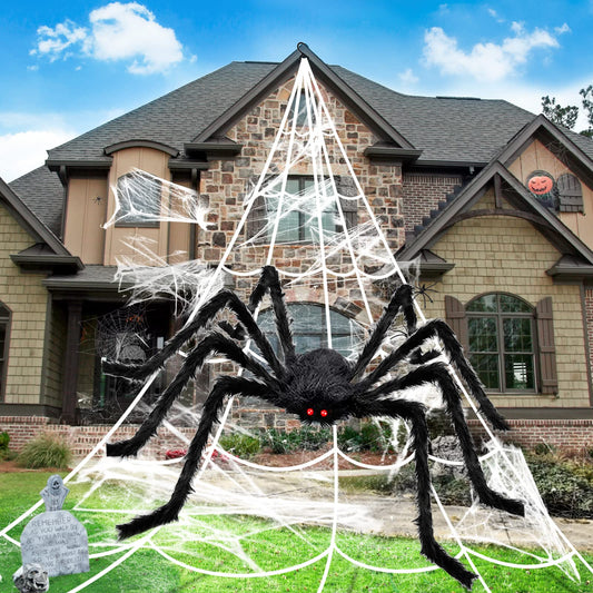 Mega Halloween set with 50-inch giant spider and 200-inch triangular web