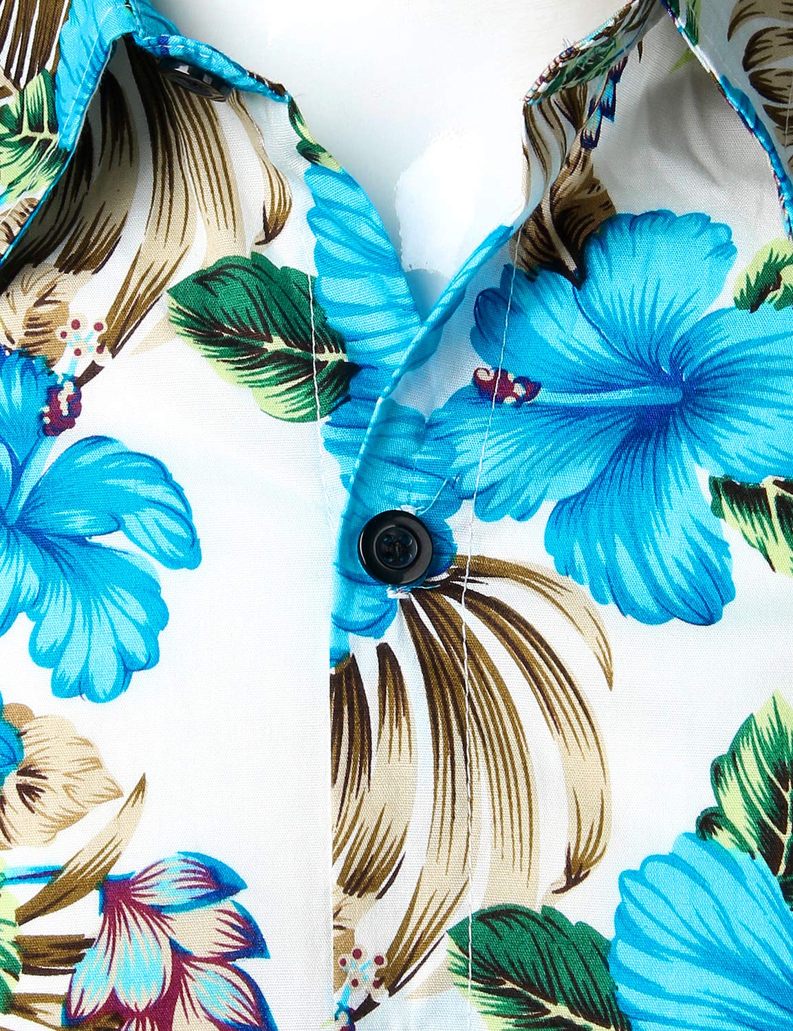 Men's Flower Casual Button Down Short Sleeve Hawaiian Shirt Uk-a335