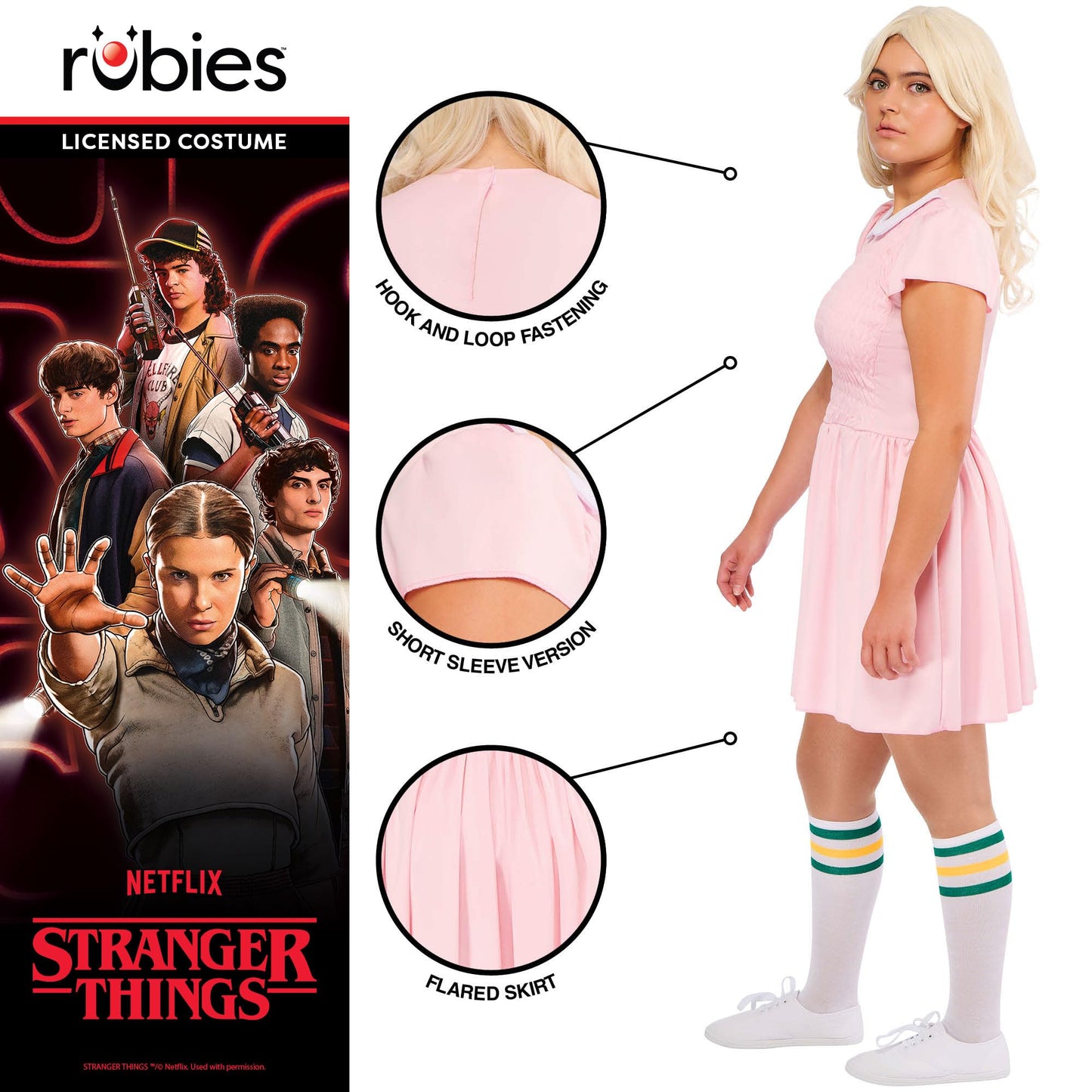 Official Stranger Things Eleven Dress - Adult Fancy Dress (image 4)
