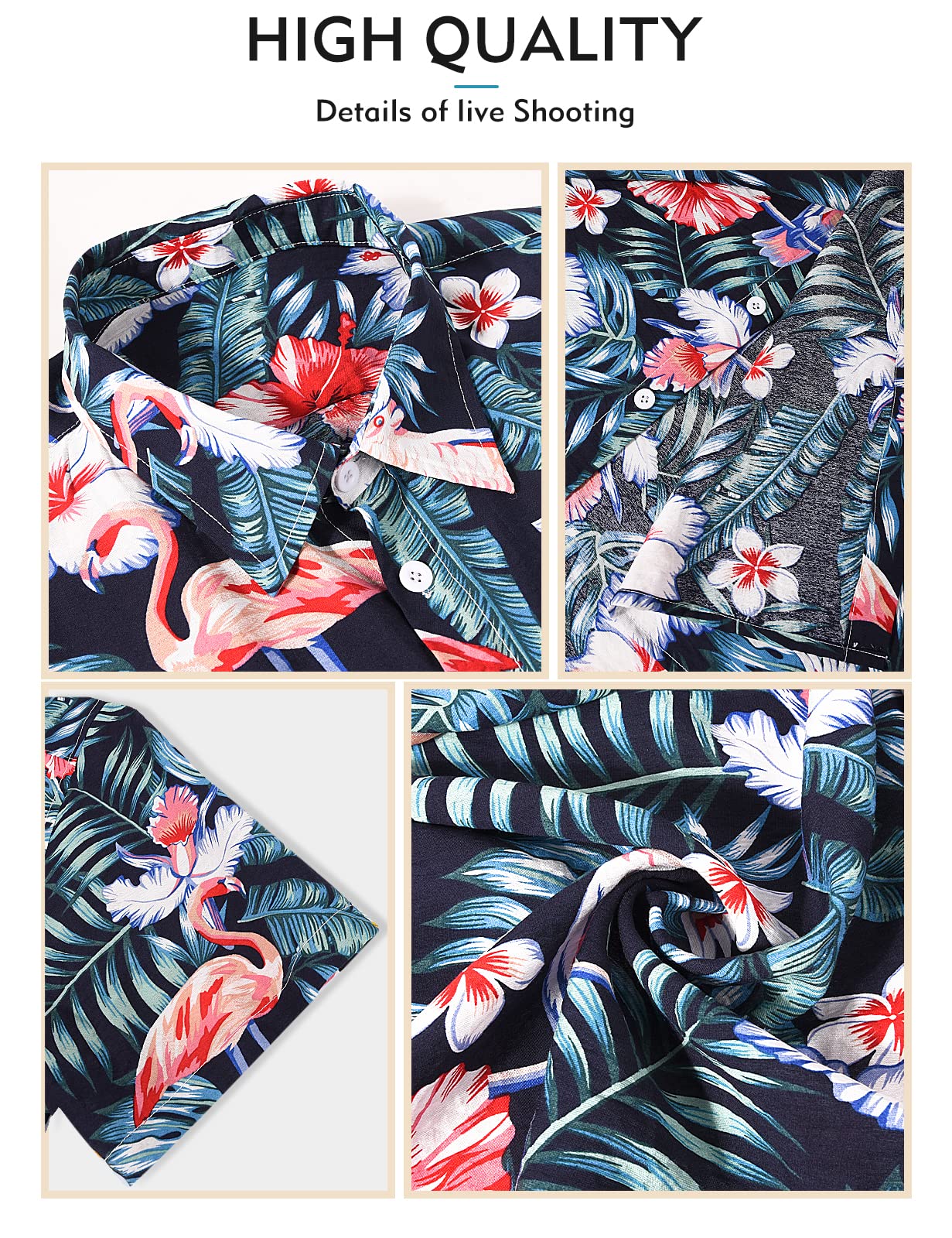 Hawaiian Shirt Men Floral Aloha Beach Shirt Casual Short Sleeve