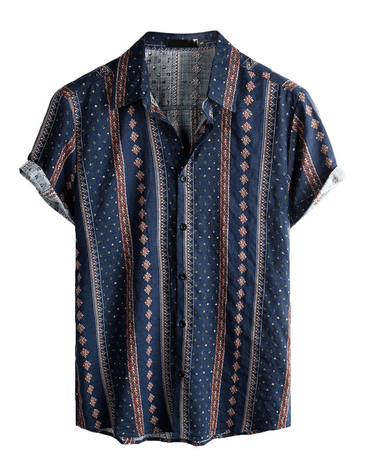 Men's Hawaiian beach shirt with floral print