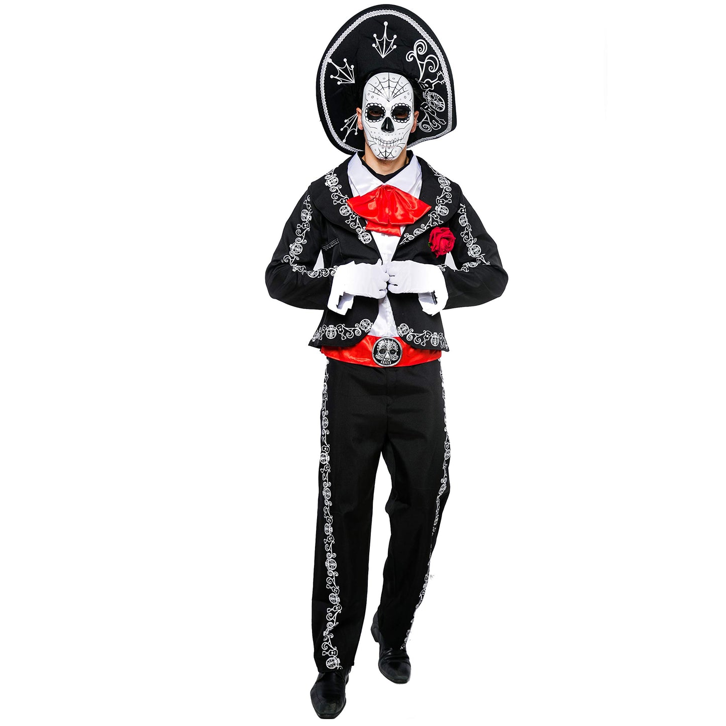 Spooktacular Creations Mens Day of The Dead Mariachi Senor Adult Costume Set Halloween Dress Up Party, Dia Muertos