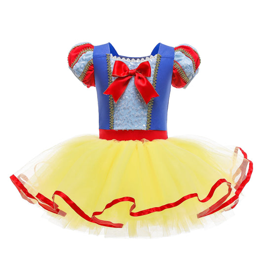 Yellow princess ballerina costume dress for girls