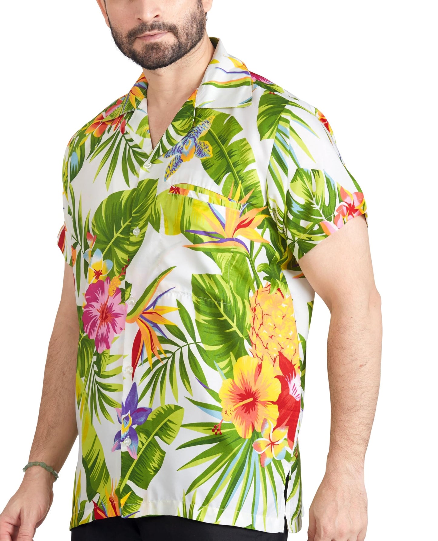 Men's Regular Fit Classic Short Sleeve Casual Floral Hawaiian Shirt