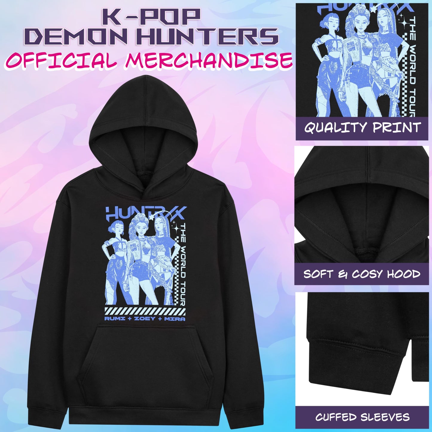 Official Huntrix Hoodies for Girls Teens - Hooded Sweatshirts