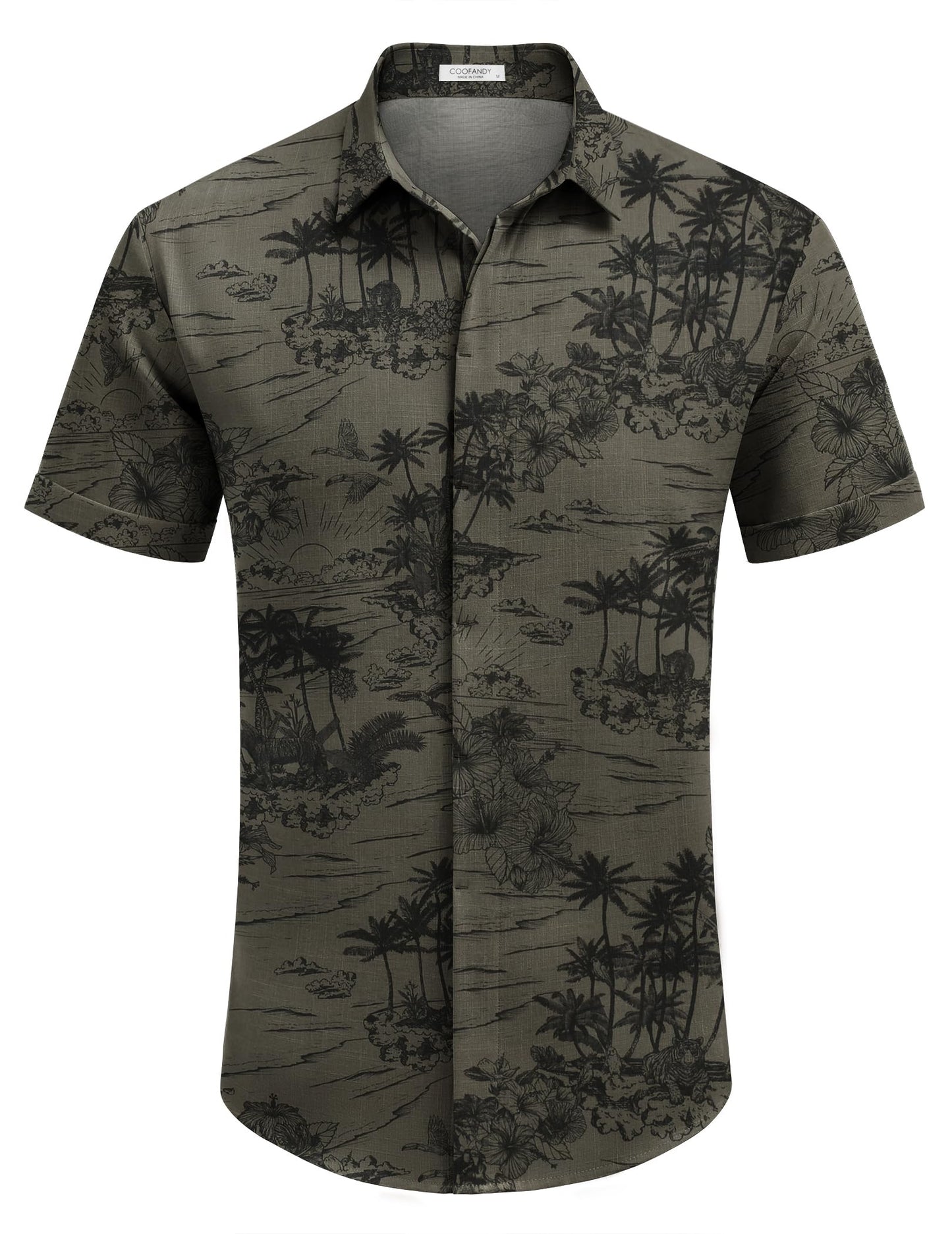 Men Hawaiian Shirt Summer Short Sleeve Casual Flowers Tropical