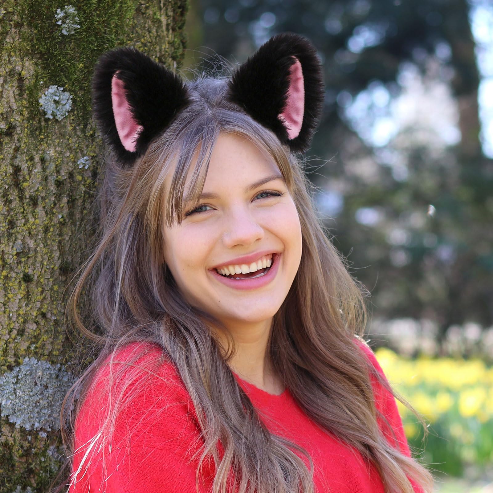 Cat Costume Fox Furry Animal Cat Ears Headband Faux Fur Fluffy Long (image 3)