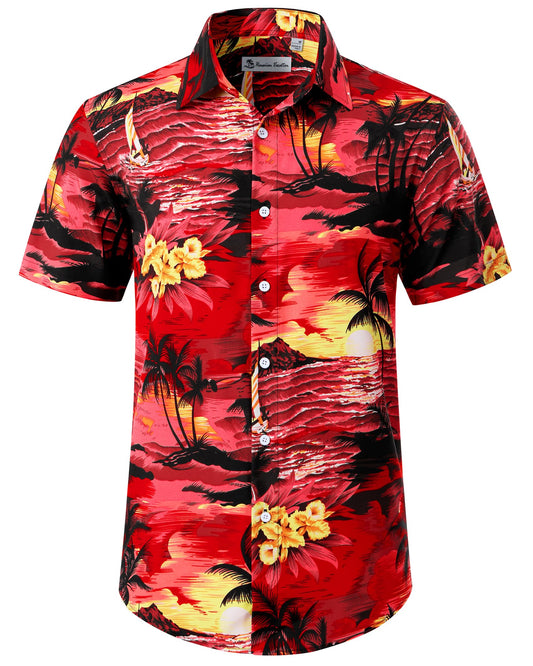 Men's Hawaiian shirt with floral aloha pattern