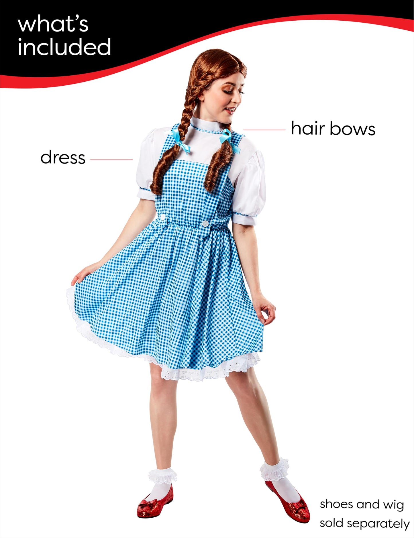 Rubies Official 887378 Wizard of Oz - Dorothy Costume - Teen - Blue/white Halloween