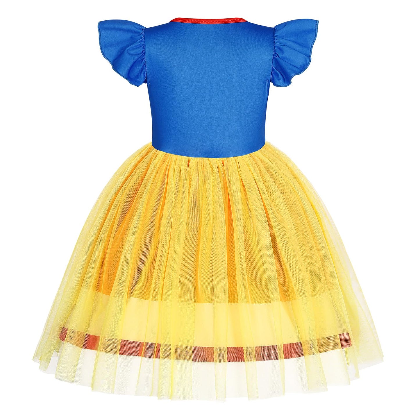 AmzBarley Princess Dress up Costumes for Girls Halloween Costume Kids Birthday Party Dresses Cosplay World Book Day Fancy Dress Clothes Yellow Age 5-6 Years 120