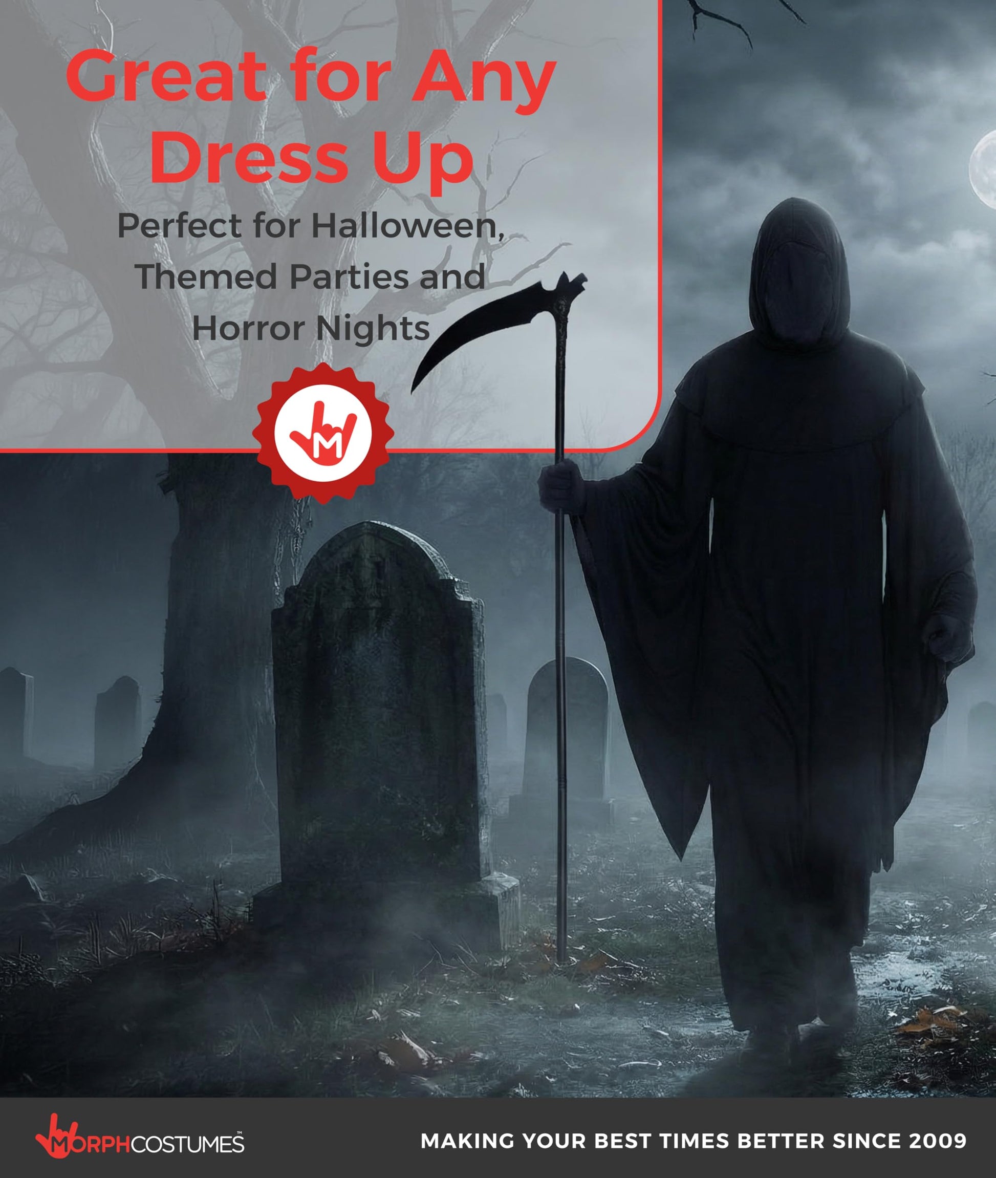Grim Reaper Costume Adult - Grim Reaper Mens Costume - Mens (image 5)
