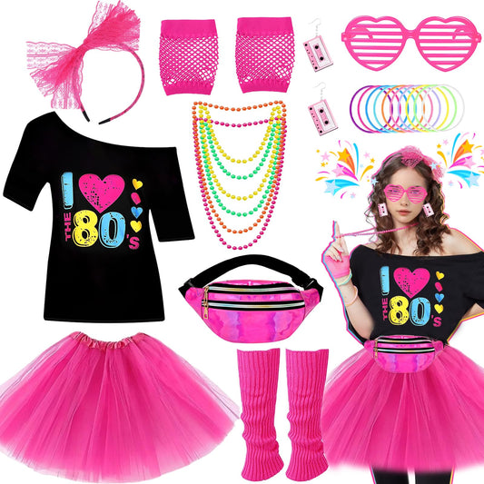 80s fancy dress accessories for women including t-shirt tutu