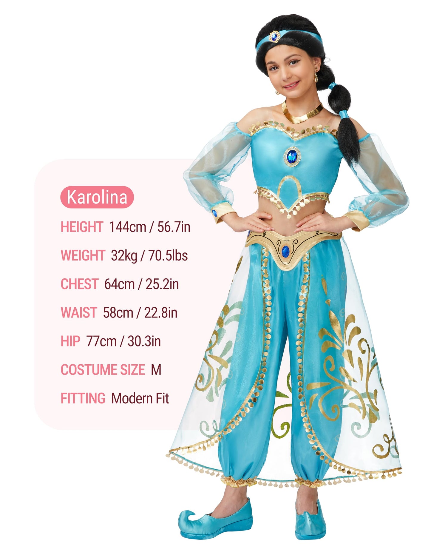 Spooktacular Creations Kids Costumes for Girls, Arabian Princess Costume, Girls Halloween Costume for Role Play Cosplay Parties-M