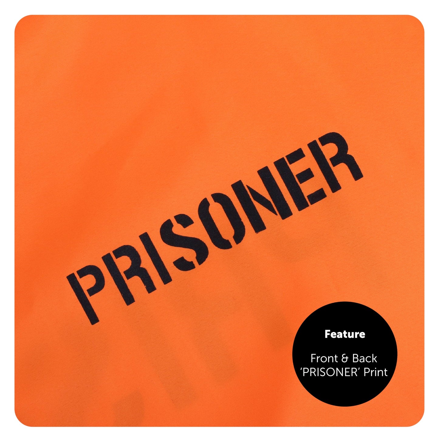 Mens Prisoners Convict Costume - Orange Prisoner Top - Matching (image 4)