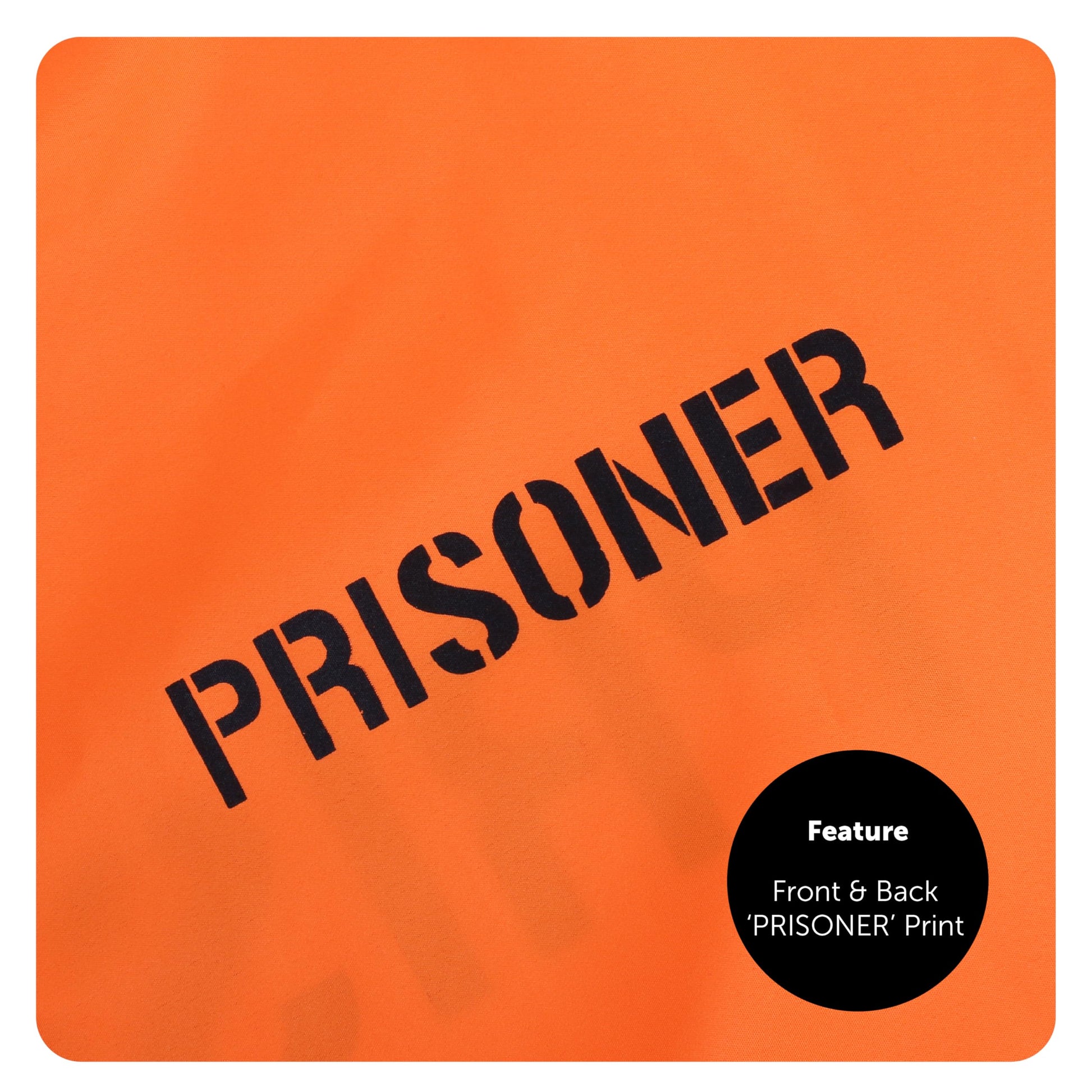 Mens Prisoners Convict Costume - Orange Prisoner Top - Matching (image 4)