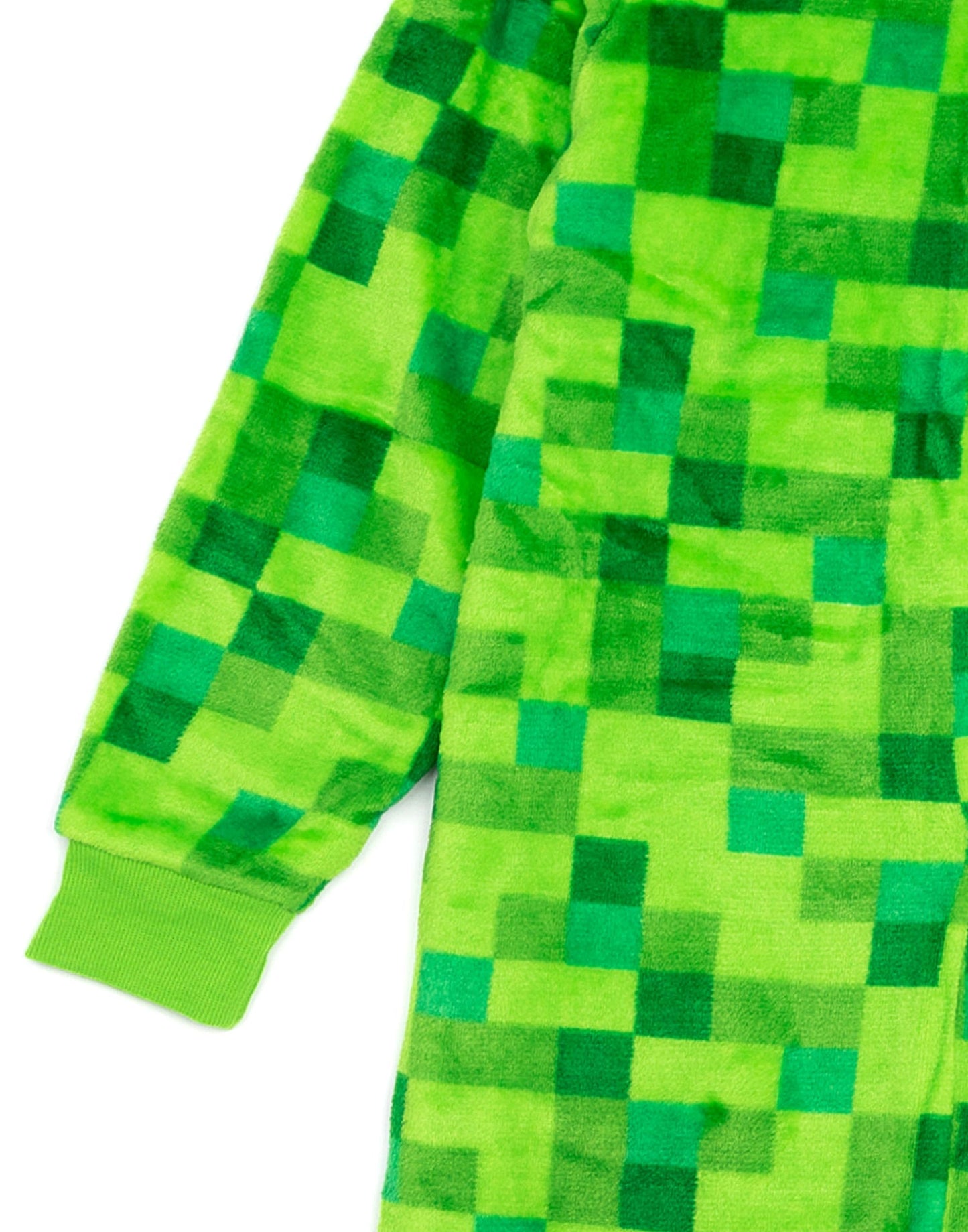 Creeper Kids Green Onesie - Boys & Girls Pixel Print Hooded