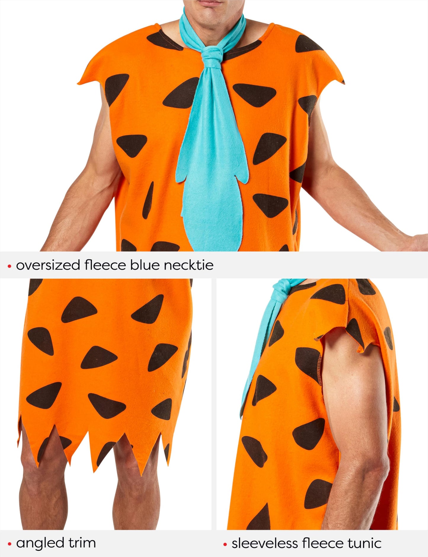 Official Fred Flintstone Fancy Dress - Standard - Orange Halloween (image 4)