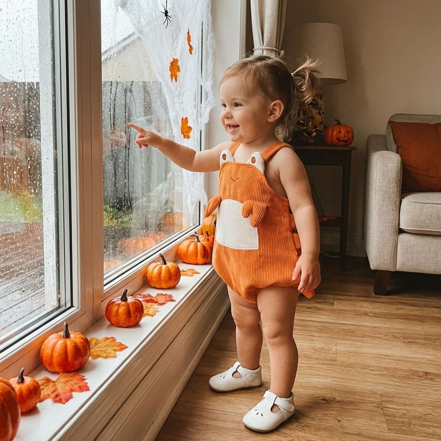 Edhomenn Baby Lobster Romper Newborn Cute Lobster Costume Infant Backless Corduroy Crab Overall Toddler Sleeveless Bodysuit 1-18months Clothes (01 Orange, 6-9 Months)
