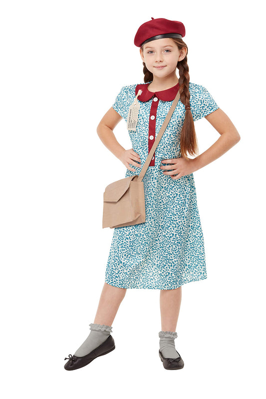 My Illusions Girls Evacuee Costume Medium Blue