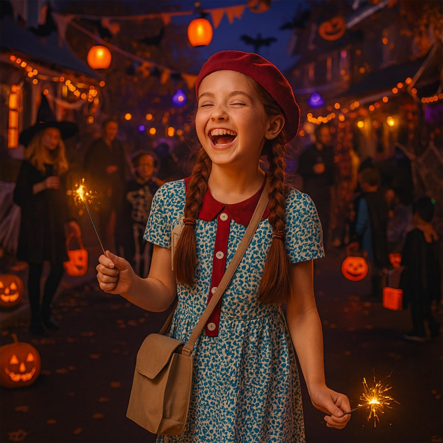 My Illusions Girls Evacuee Costume Medium Blue